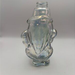 Vintage Iridescent Glass Santa Bottle